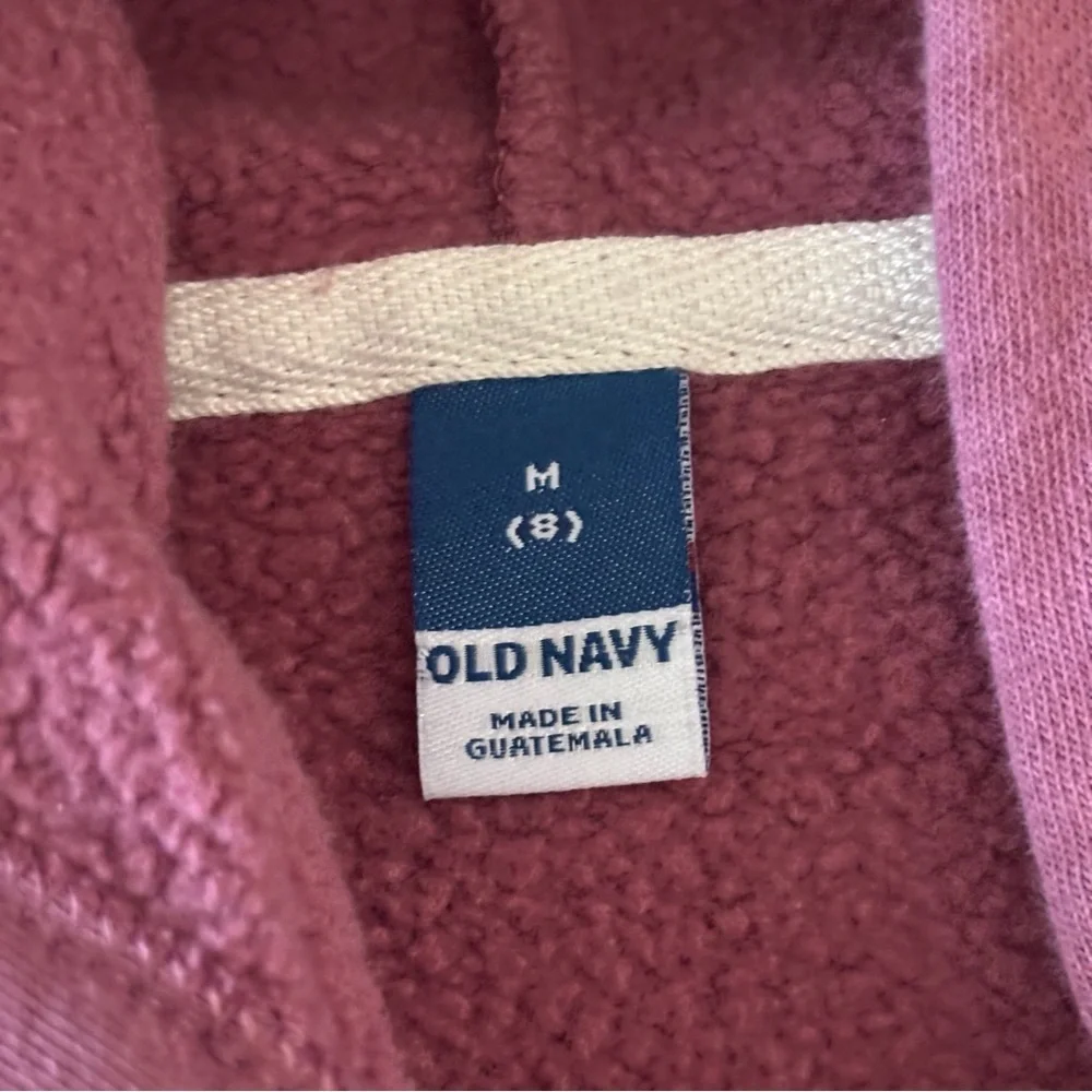 Old Navy Girls' Pink Zip-Up Hoodie in size M